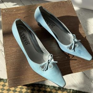 Franco Sarto kitten heels mermaid blue shoes sz 8